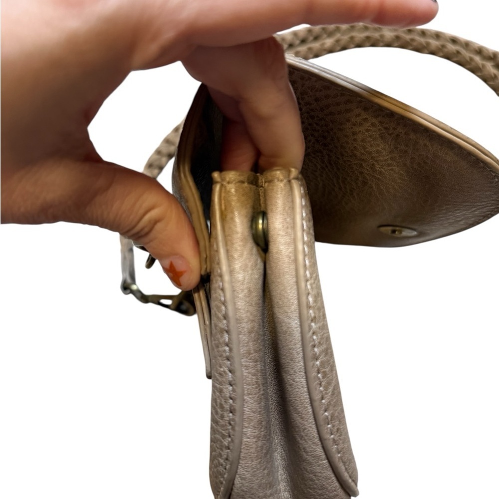 Anthropologie Mini Tan Crossbody Purse Braided Strap Small Shoulder Bag - Picture 7 of 14